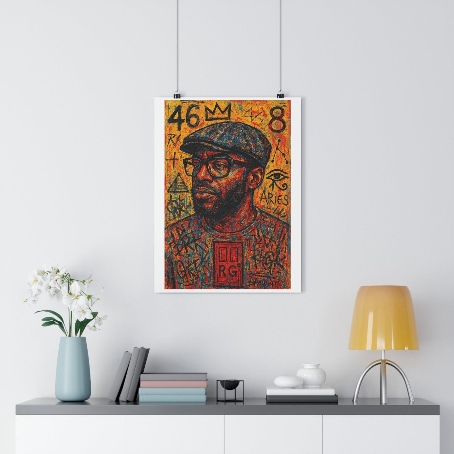 "Brotha Roman" - Vibrant Giclée Art Print, Unique Wall Decor, Home Aesthetics, Gift for Art Lovers, Personalized Interior Design, RedDoor GalLery, by Erin V Clark