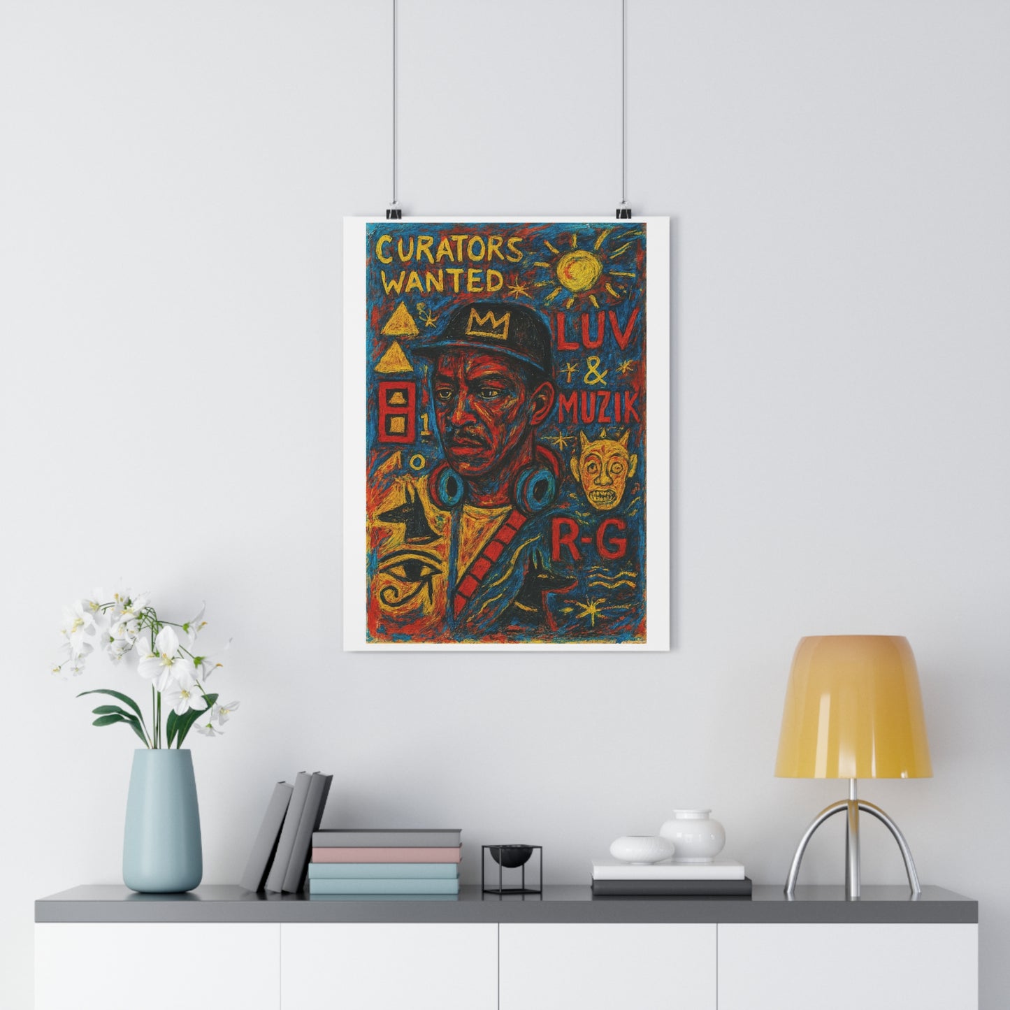 "LUV & MUZIK - Vibrant Giclée Art Print - Curators Wanted, LUV & MUZIK, Wall Decor for Music Lovers, Unique Gift Idea, Home Gallery Art