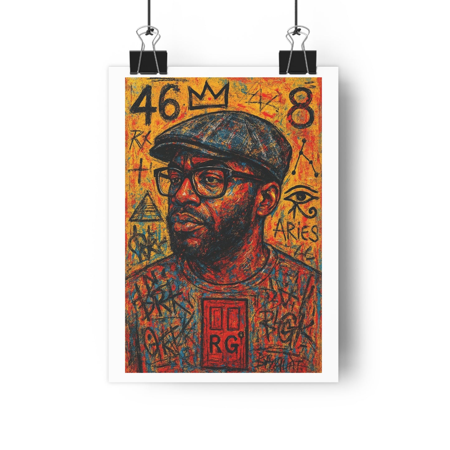 "Brotha Roman" - Vibrant Giclée Art Print, Unique Wall Decor, Home Aesthetics, Gift for Art Lovers, Personalized Interior Design, RedDoor GalLery, by Erin V Clark