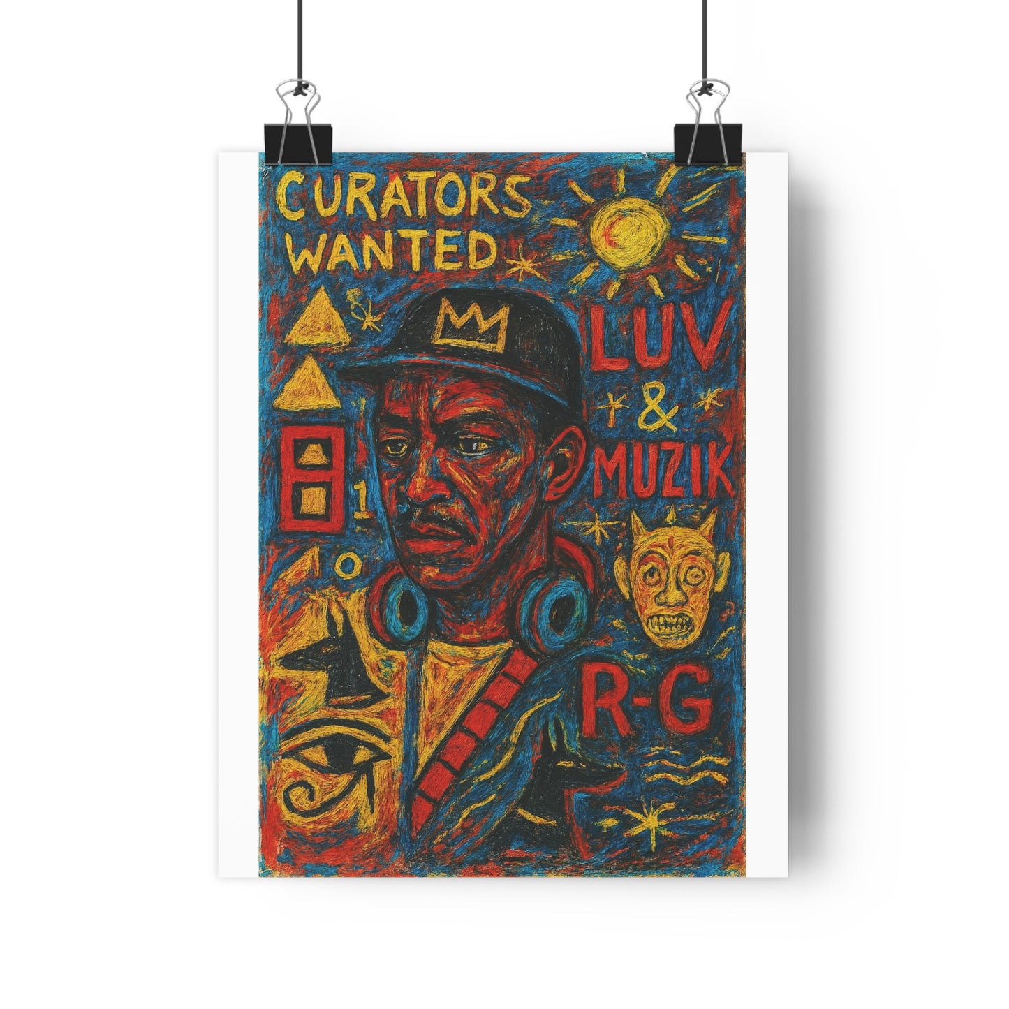 "LUV & MUZIK - Vibrant Giclée Art Print - Curators Wanted, LUV & MUZIK, Wall Decor for Music Lovers, Unique Gift Idea, Home Gallery Art