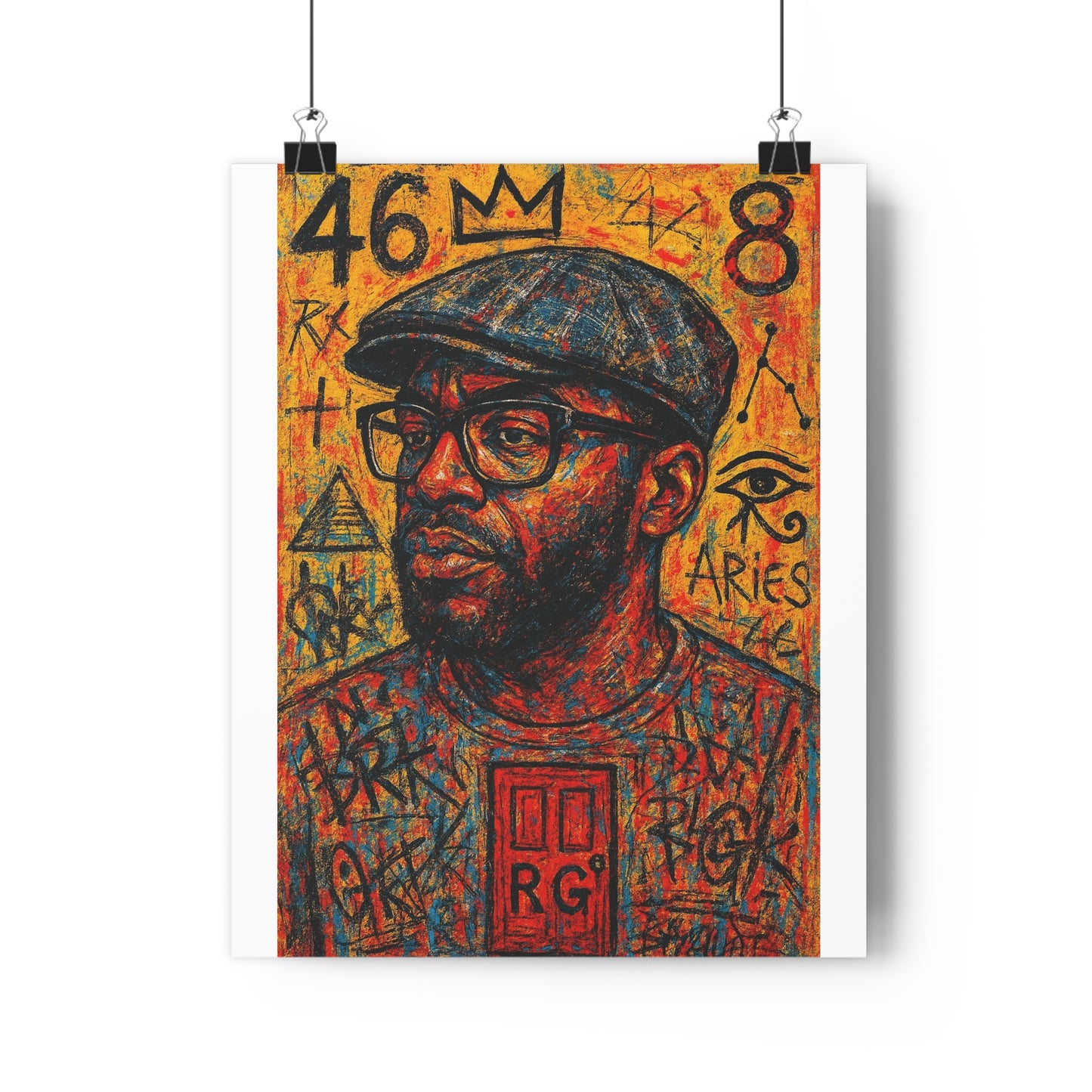 "Brotha Roman" - Vibrant Giclée Art Print, Unique Wall Decor, Home Aesthetics, Gift for Art Lovers, Personalized Interior Design, RedDoor GalLery, by Erin V Clark
