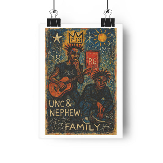 "Family" Giclée Art Print - Family Bonding Wall Art, Home Decor, Unique Gift, Unc & Nephew Design, Family Artwork, Colorful Wall Decor, RedDoor GalLery, by Erin V Clark