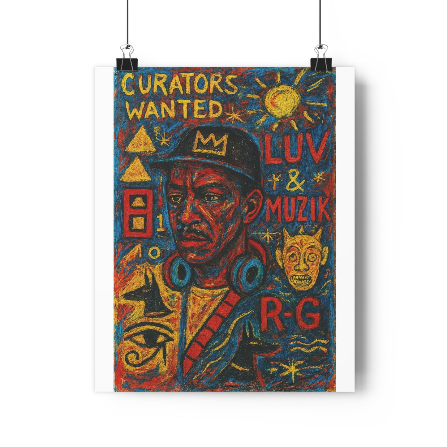 "LUV & MUZIK - Vibrant Giclée Art Print - Curators Wanted, LUV & MUZIK, Wall Decor for Music Lovers, Unique Gift Idea, Home Gallery Art