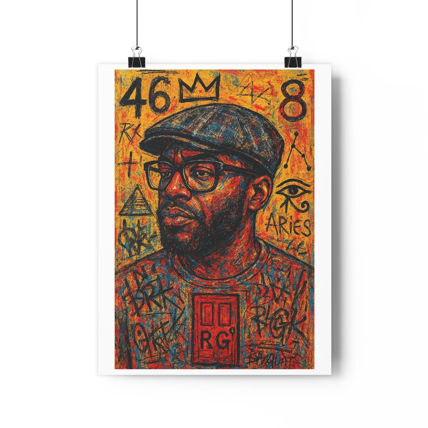 "Brotha Roman" - Vibrant Giclée Art Print, Unique Wall Decor, Home Aesthetics, Gift for Art Lovers, Personalized Interior Design, RedDoor GalLery, by Erin V Clark