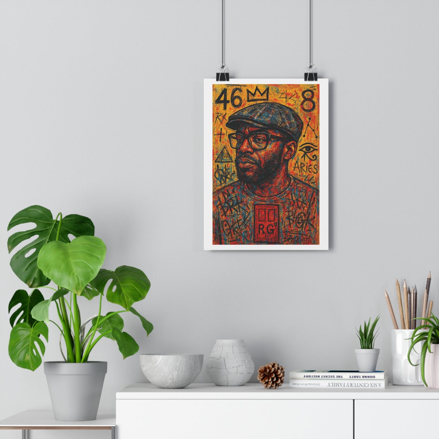 "Brotha Roman" - Vibrant Giclée Art Print, Unique Wall Decor, Home Aesthetics, Gift for Art Lovers, Personalized Interior Design, RedDoor GalLery, by Erin V Clark