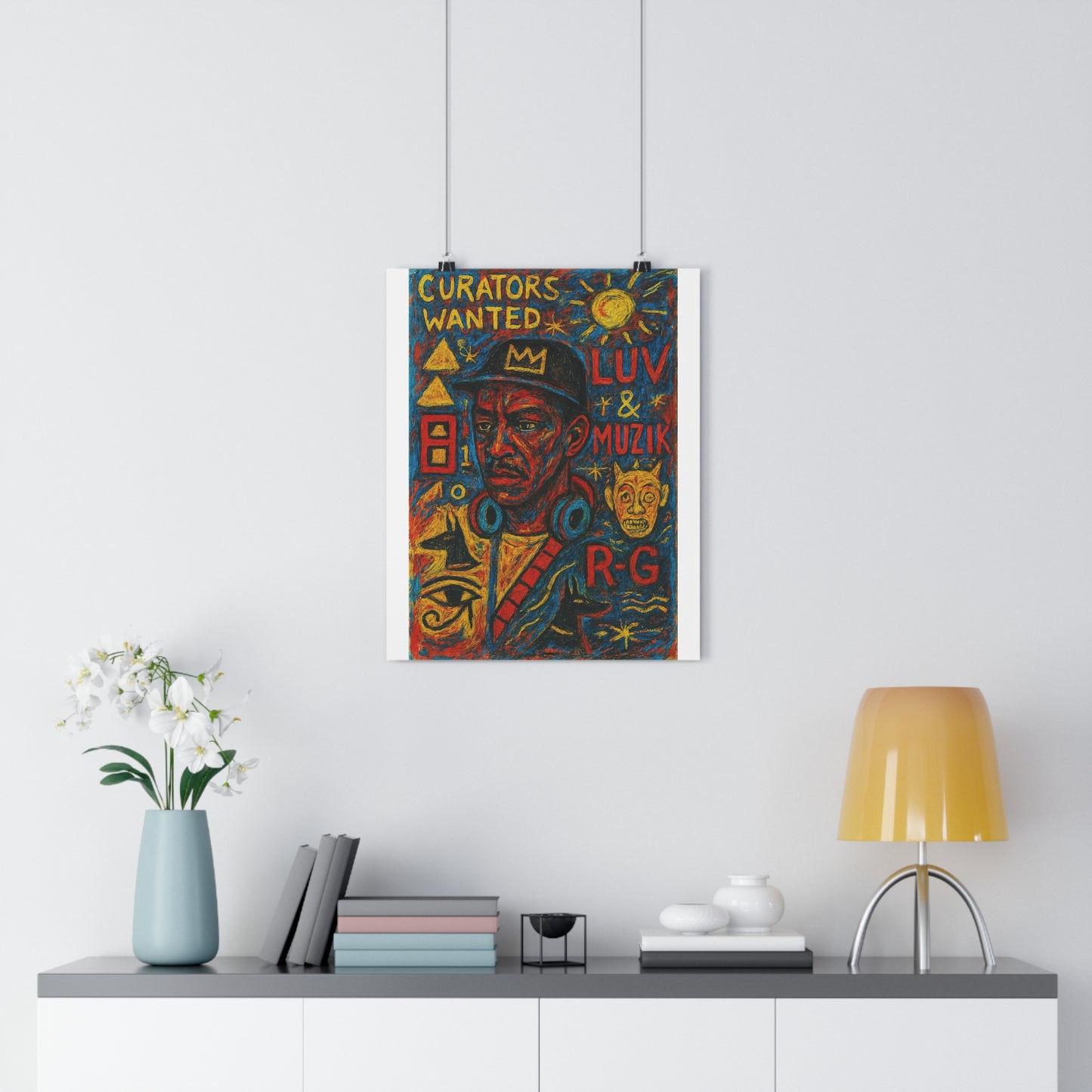 "LUV & MUZIK - Vibrant Giclée Art Print - Curators Wanted, LUV & MUZIK, Wall Decor for Music Lovers, Unique Gift Idea, Home Gallery Art